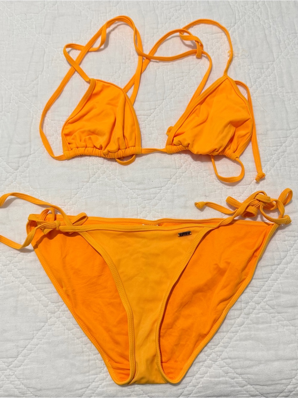 Victoria's Secret Orange Tie-Side Triangle Bikini